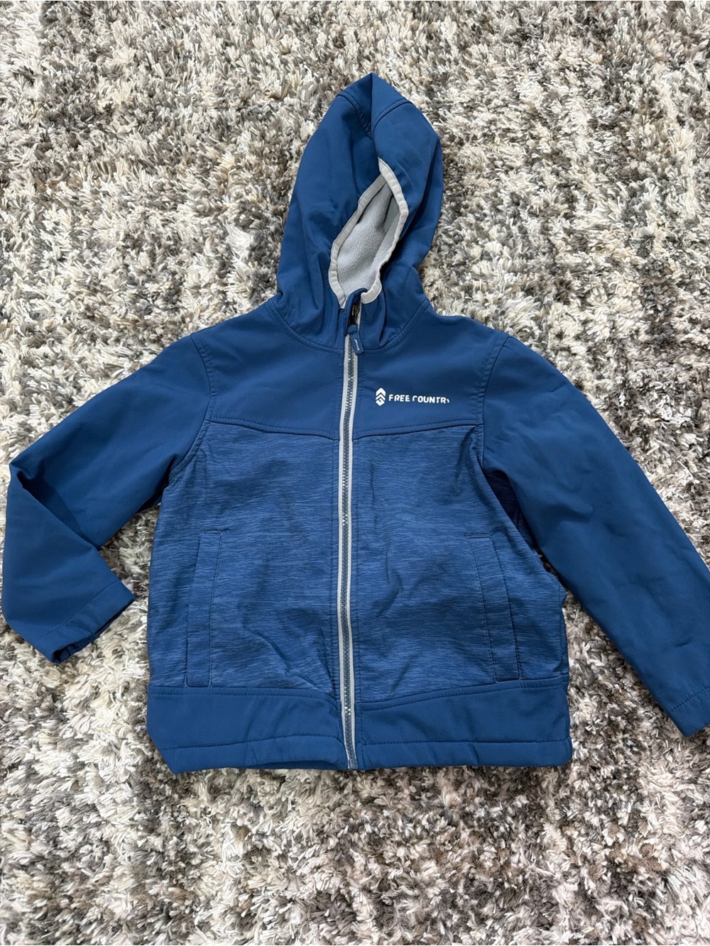 Free Country Kids Blue Hooded Zip-Up Jacket